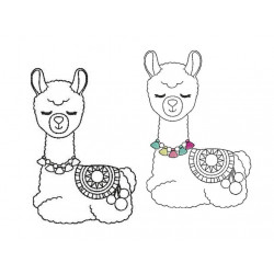 Stickdatei - Lama 1 Line Art